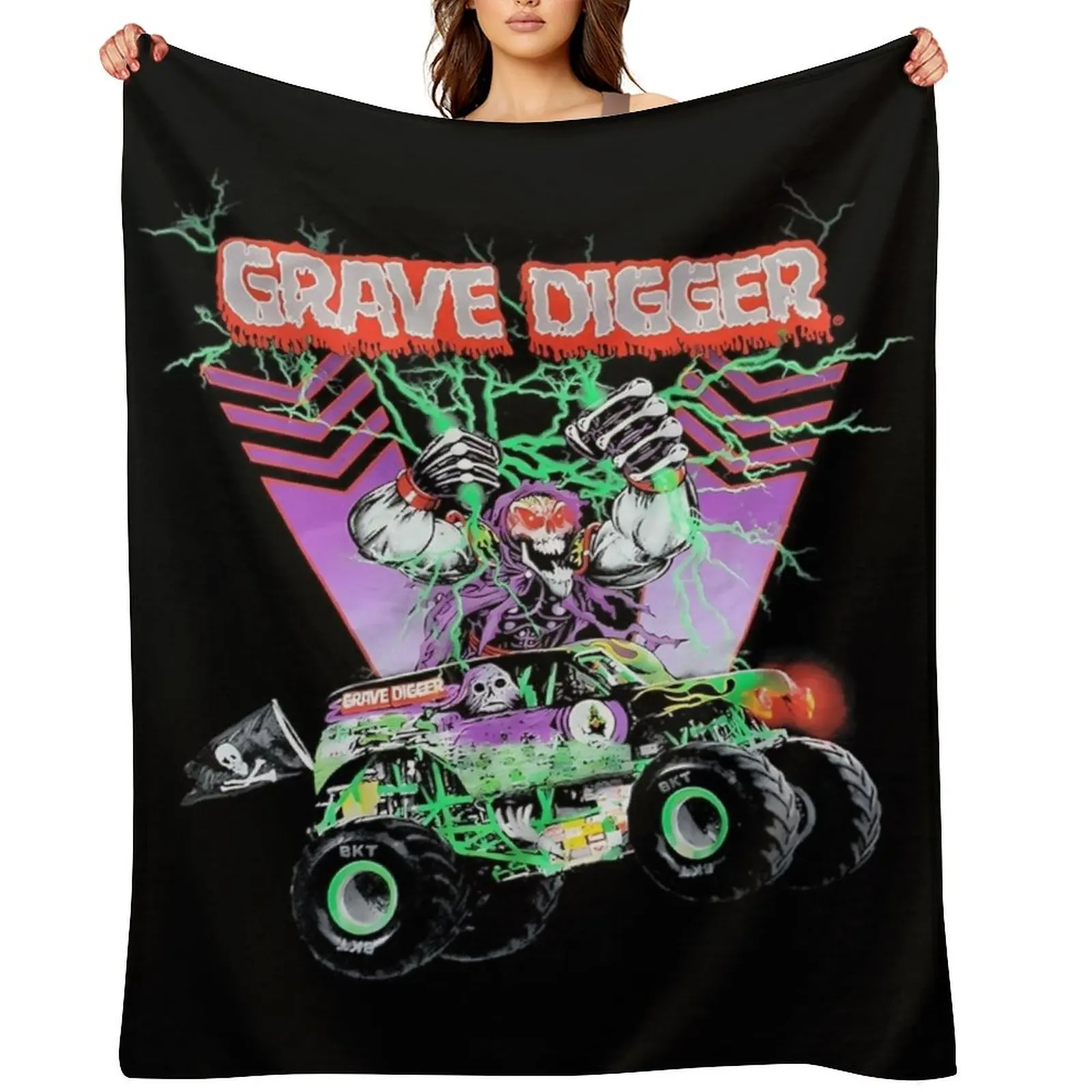 

Monster Truck Grave Digger Vintage Hypebeast Throw Blanket for winter wednesday Kid'S Sofa Blankets