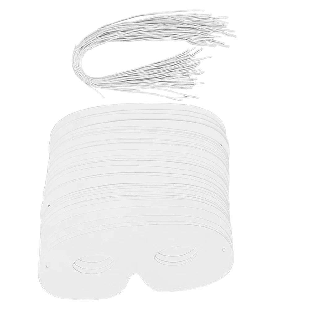 

80pcs White Card Masks Blank Unpainted Masquerade Craft DIY Paper for Costume Party Halloween Bulk Pack Decorate