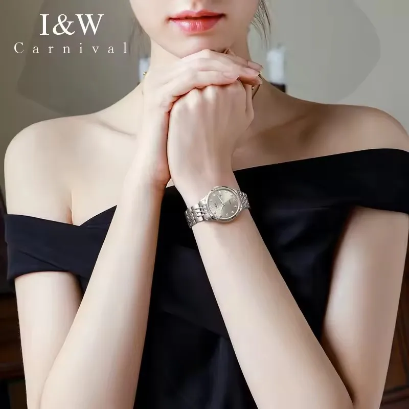 Orologio da donna IW Carnival con movimento automatico, orologi da polso meccanici, accessori eleganti di marca famosa per orologio impermeabile da donna