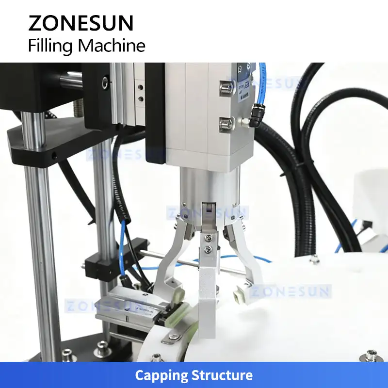 ZONESUN ZS-AFC7C2  Eye Drop Liquid Filling Capping Machine Peristaltic Pump Rotary Bottle Filler Capper for Essential Oil Vial