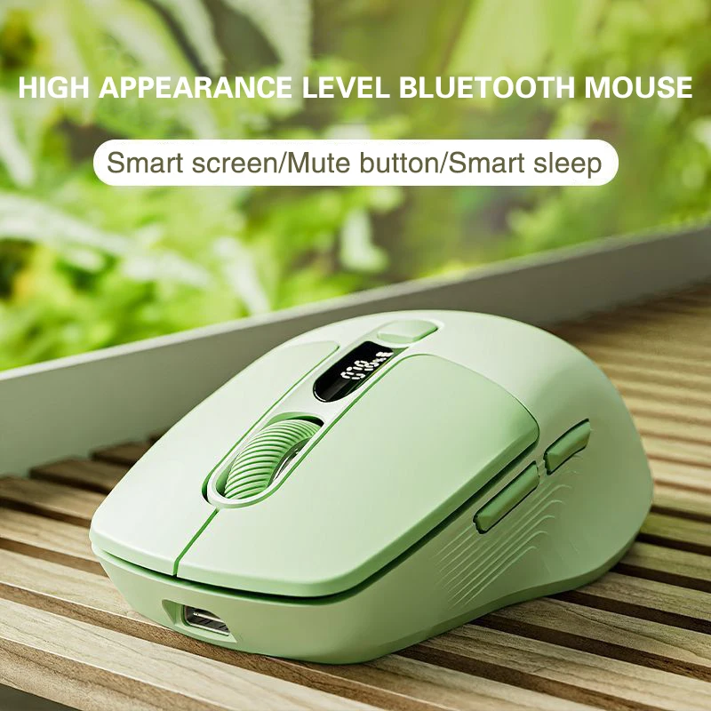 

Q1 Bluetooth 2.4G wireless mouse Quiet charging cute small smart display power Girl's laptop office 1600dpi