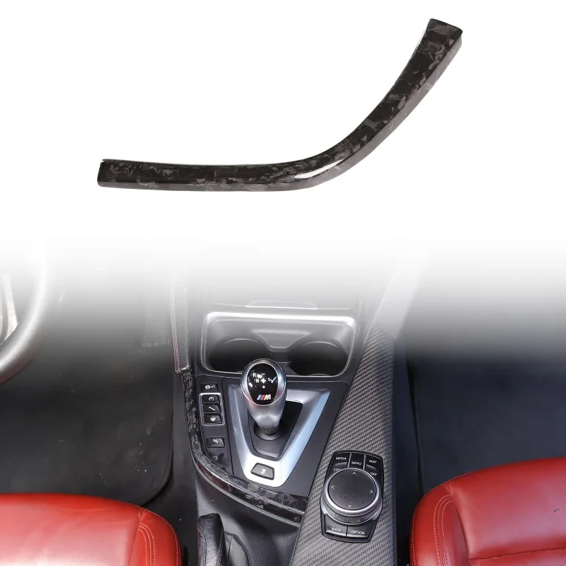 Real Carbon Fiber For BMW F80 F82 F83 M3 M4 2014-2018 LHD Car Gear Shift Side L-Shape Strips Panel Trim Interior Accessories