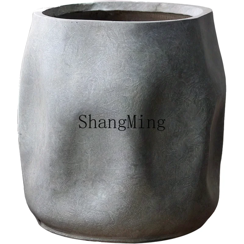 

HJ Creative Irregular Floor Flower Pot Art Mall Living Room Indoor Large Green Plant Pot Ornament