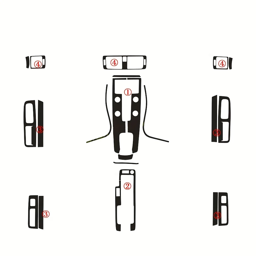 

for Volvo C30 S40 V50 2008-2012 Interior Central Control Panel Door Handle Carbon Fiber Stickers Decals Car styling Accessorie