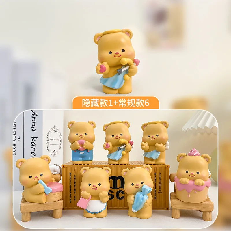 

Kawaii Dessert Bear Bakery Blind Box Cute Cartoon Doll Butter Bear Series Blind Box Handmade Home Desktop Ornament Birthday Gift