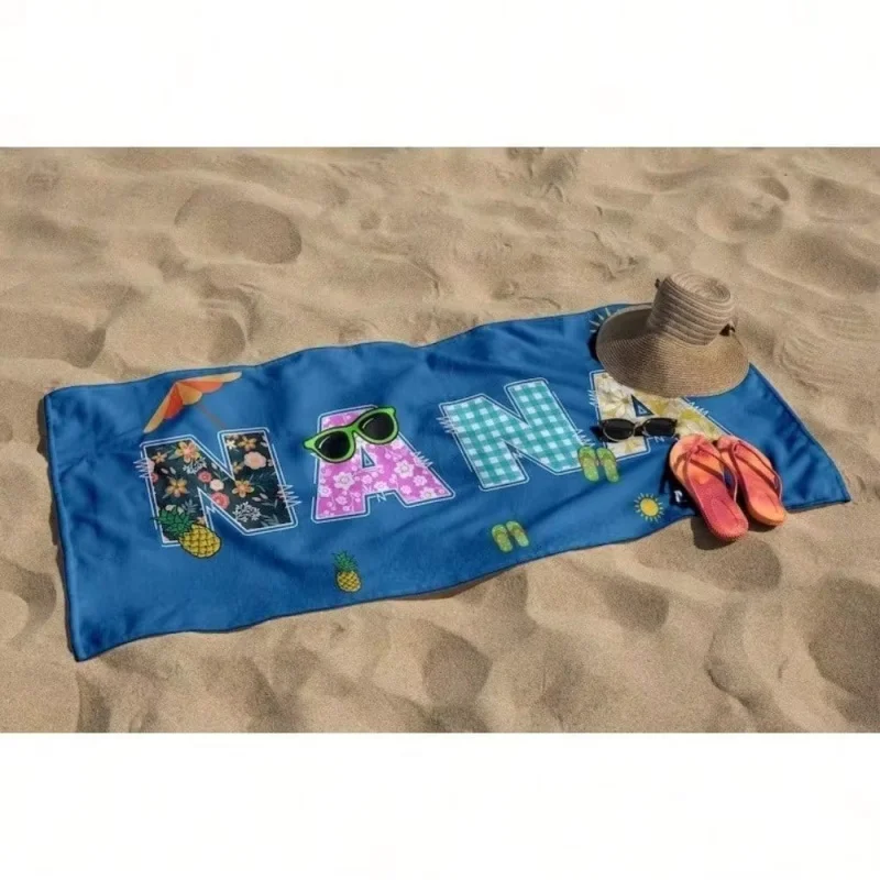 Newest Beach Towel Beautiful Name Cute Branch Koala Floral Print Beach Towel Kids Personalized Pool Towel