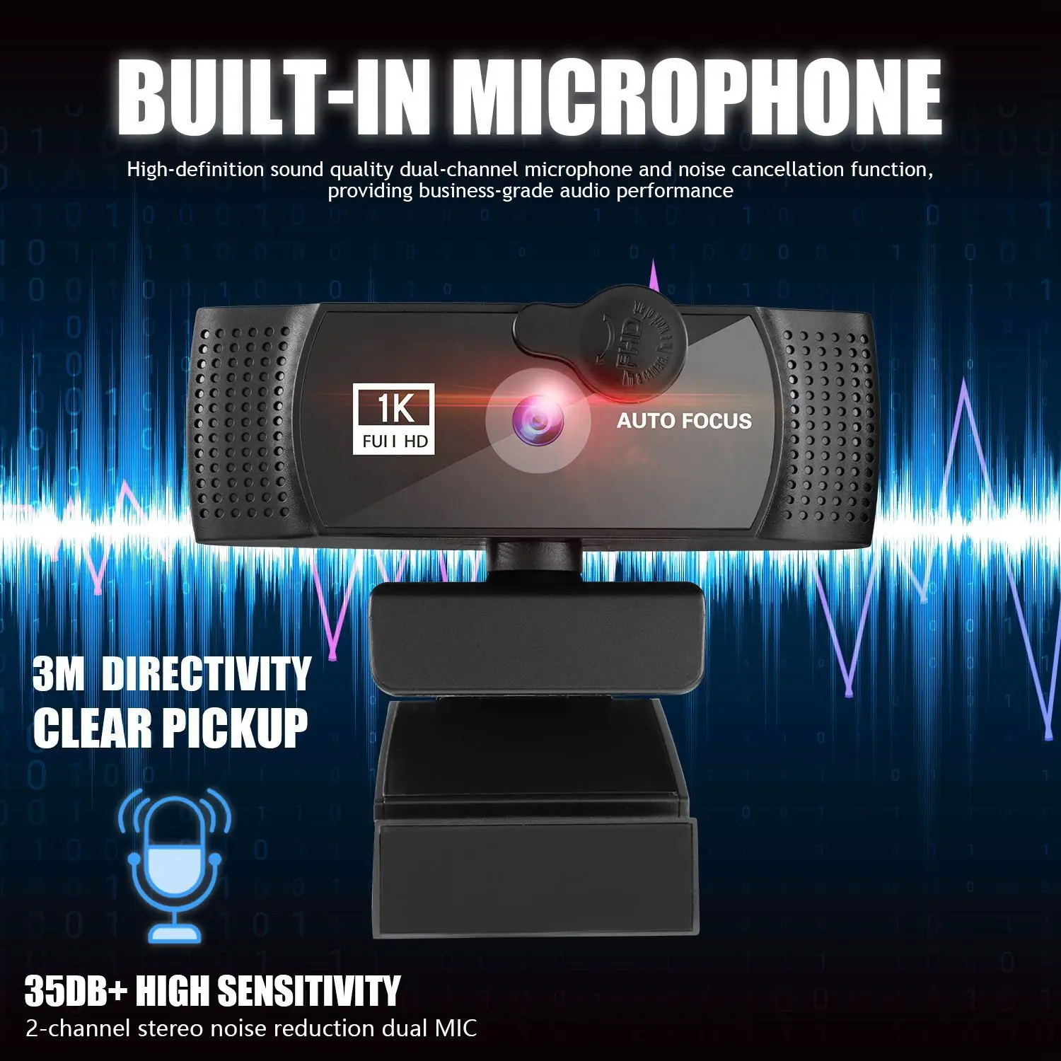 USB HD Streaming Webcam With Stand And Microphone Autofocus Wide Angle Computer Camera For Video Call Game Live