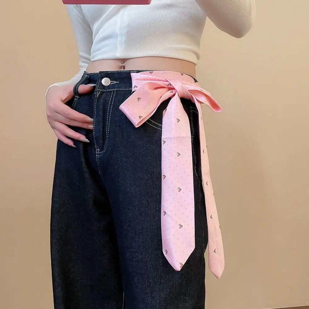 Simple Korean Striped Tie Stripe Printed JK Uniform Necktie Y2K Long Belt Accessories Performance