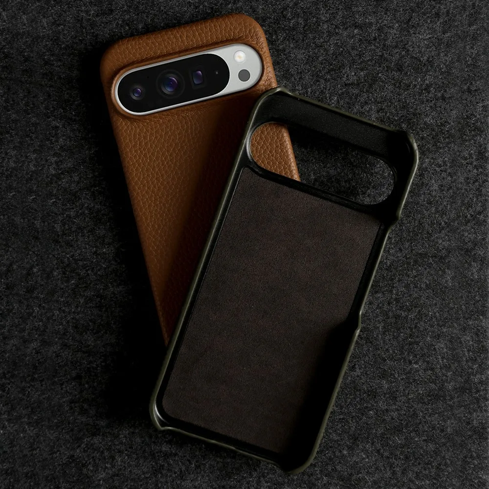 Vintag Genuine Leather Case For Google Pixel 9 Pro Case Pixel7pro 6A 6Pro 5A  8Pro Aesthetic Phone Cover Capa Back Coque Carcasa