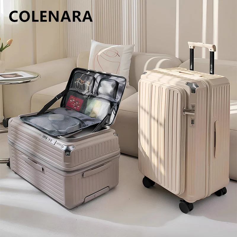 

COLENARA Suitcase 20"24"26"28 Inch ABS+PC Large Capacity Trolley Case Women Boarding Box Universal Wheel Rolling Luggage