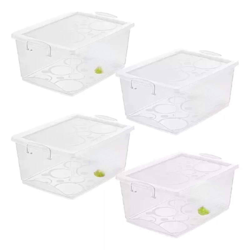 

4 Organizer Box 4lt Lock Lid Stackable Boxes, Boxes and Baskets Decorative Boxes