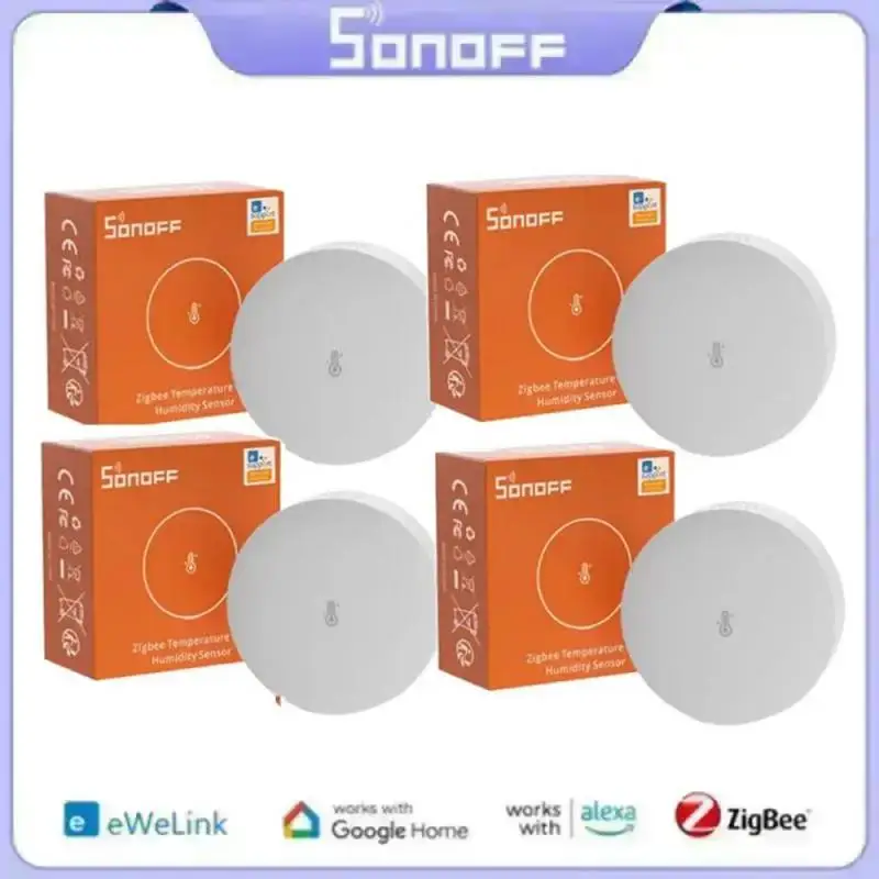 

SONOFF SNZB-02P Zigbee Датчик температуры и влажности Умный дом Синхронизация в реальном времени Приложение EWeLink SONOFF ZBBridge Alexa Google Home