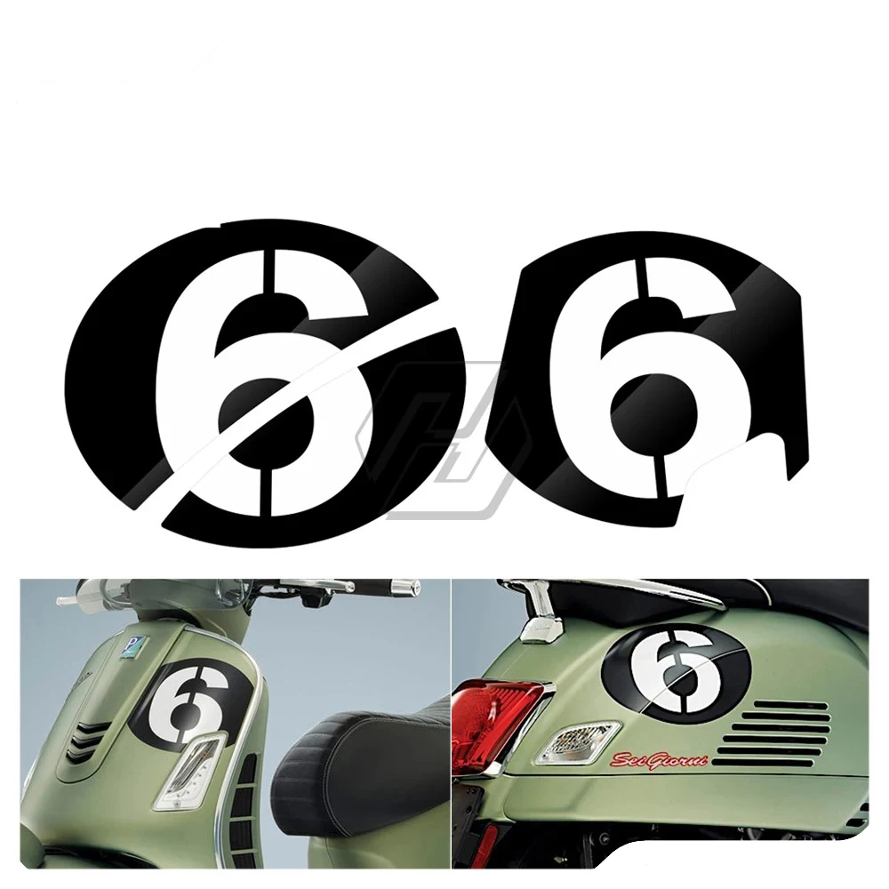 

Motorcycle Decals Number 6 Case for Piaggio Vespa Series 2 Sei Giorni GTS 300 GTS300 GTS300ie Supersport