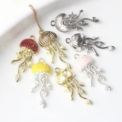 6Pcs Cute Jellyfish Shape Pendant Handmade DIY Bracelet Jewelry Necklace Chain For Women Birthday Party Gift Accessories Craft