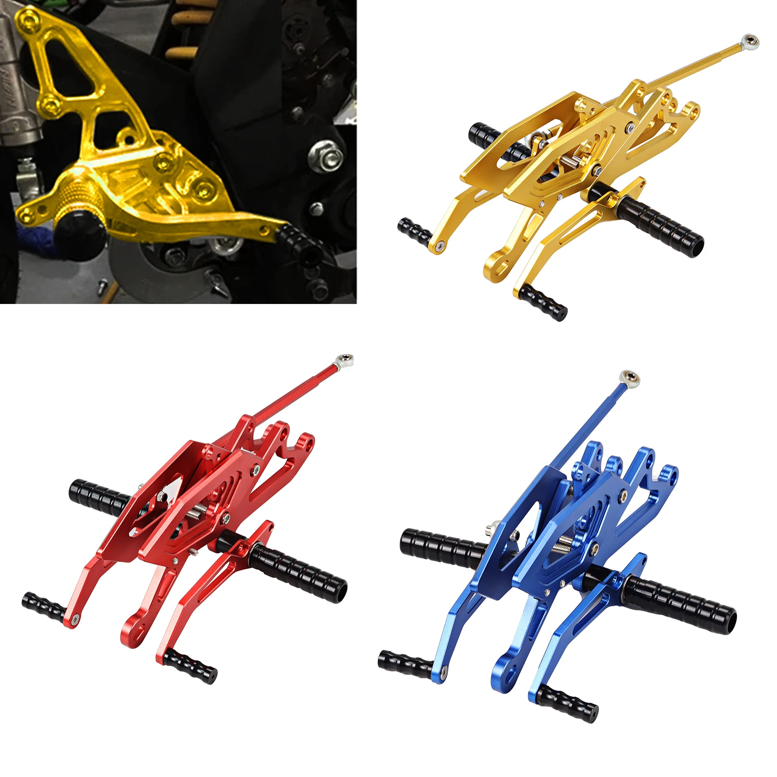 CNC Aluminum Adjustable Footrest Motorcycle Rearset Footpegs For Yamaha YZF-R15 V3 MT15 2017 2018 2019 2020 Shift Lever Bracket