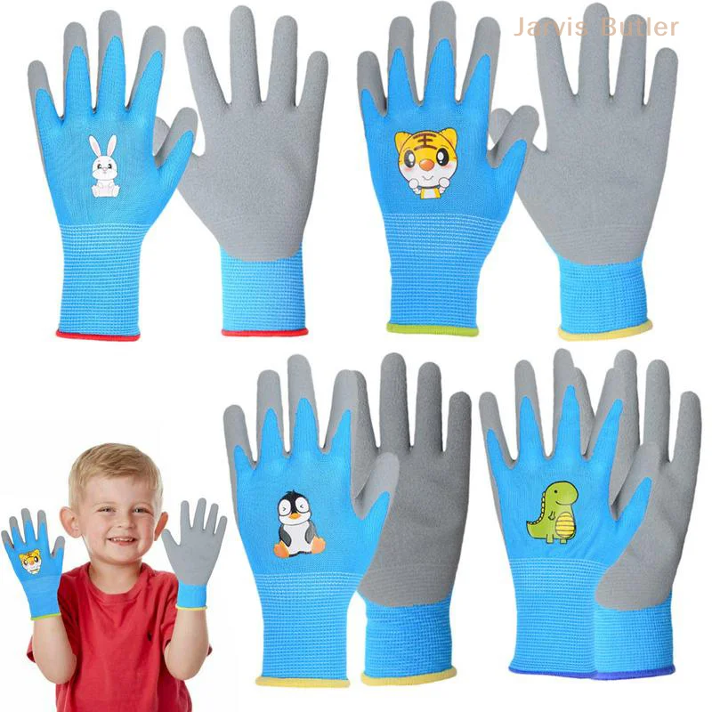 Gardening Gloves Kids Durable Waterproof Garden Work Gloves Non-Slip Children Safety Yard Work Gloves Portable Garden Supplies