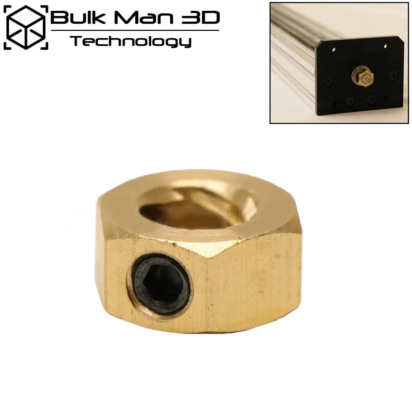 Brass Lead Screw Tension Nut for CNC Machines Tensioning Nut OD 13mm Hex Nut Thread Tr8*8