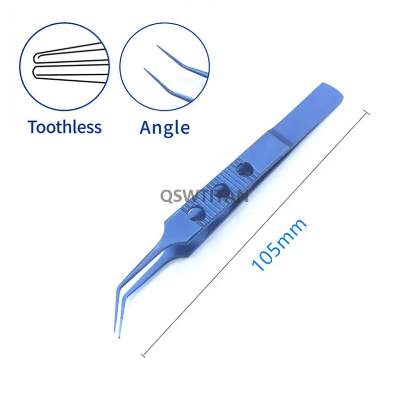 1pcs Titanium Alloy Tweezers Platforms 10.5cm Hair planting Tool dental Ophthalmic Micro Forceps