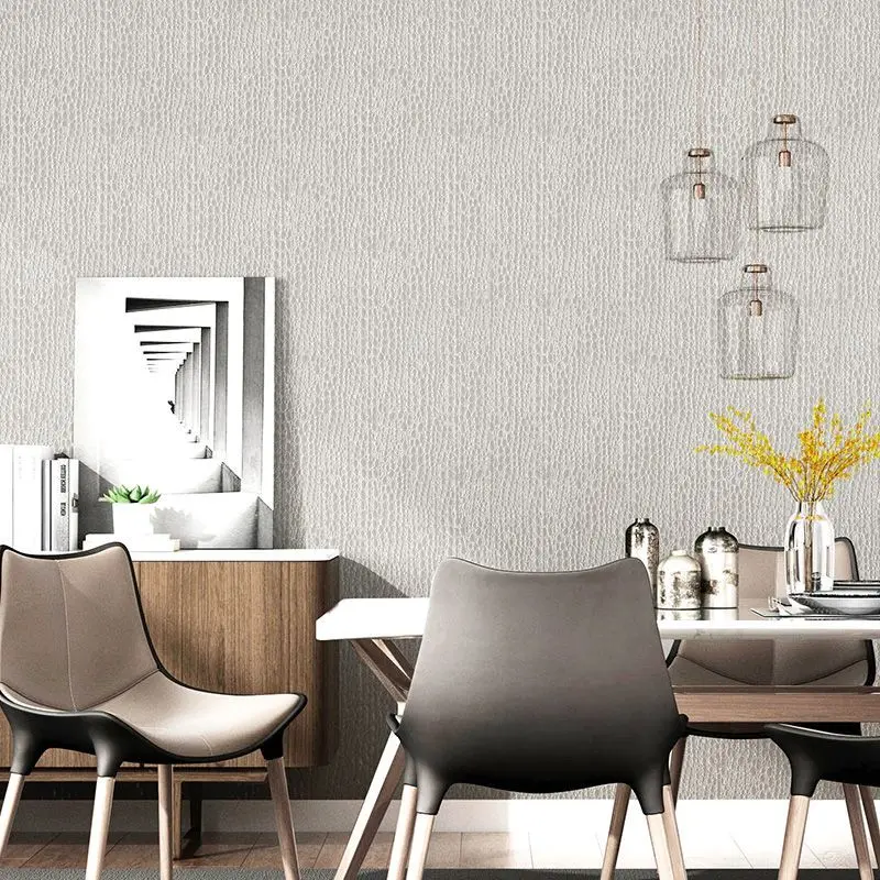Luxury Crocodile Pattern Wallpaper 3D Faux Leather Wallpaper Roll Waterproof Living Room Home Decor Silver Grey Wall Paper