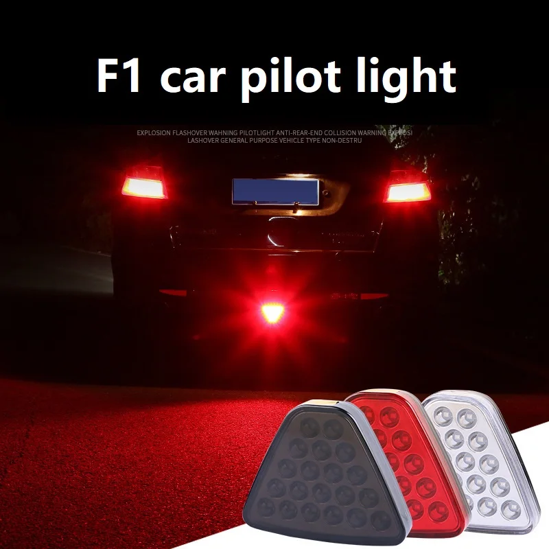 Universal Rear Bumper Diffuser Rear Fog Light w/ F1 Style Strobe Brake Feature & Adjustable Add-On Mounting Bracket For Car SUV