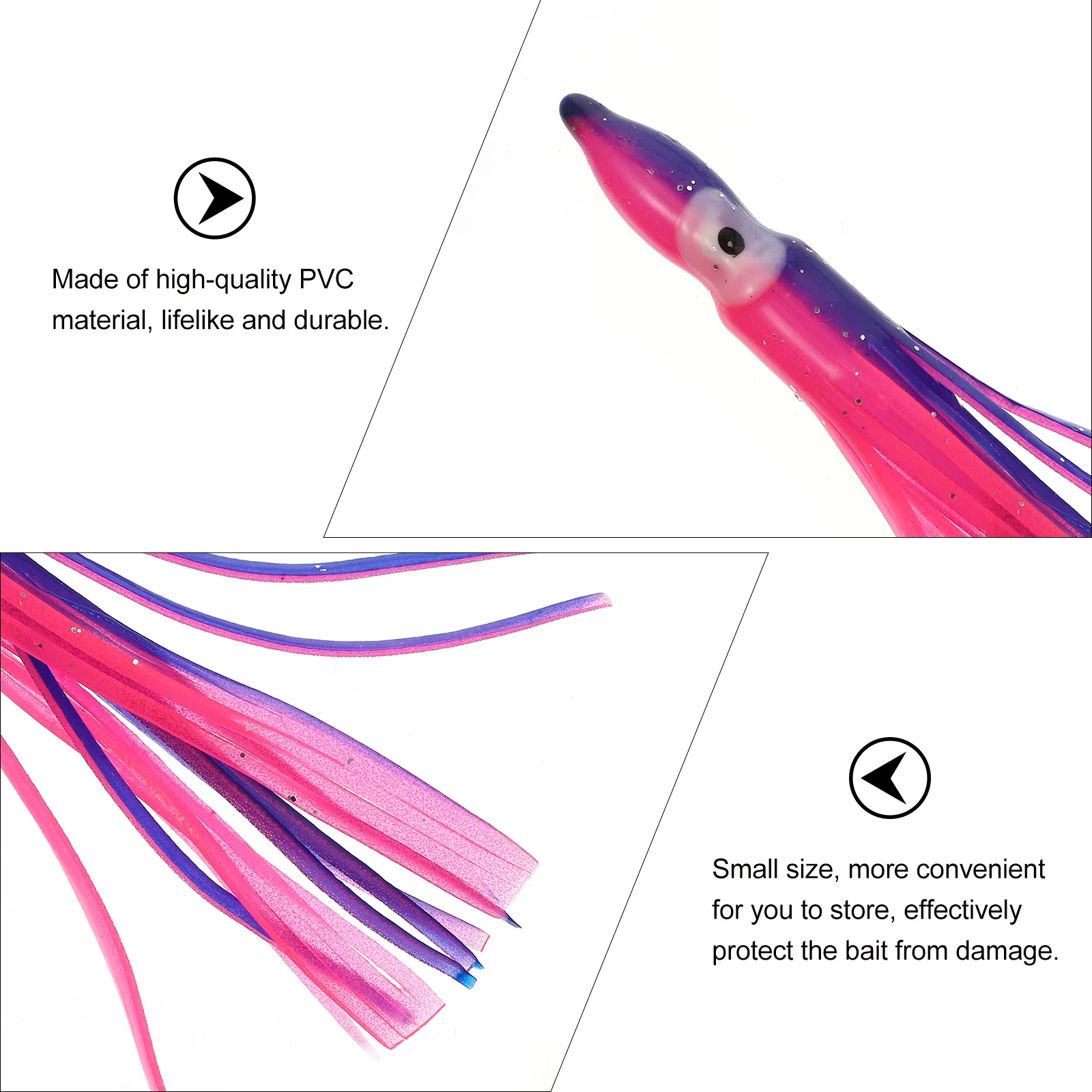 30 Pcs Braided Fishing Line Simulation Octopus Lure Bass Squid Baits Sea ​​fishing Pool Fake Lures