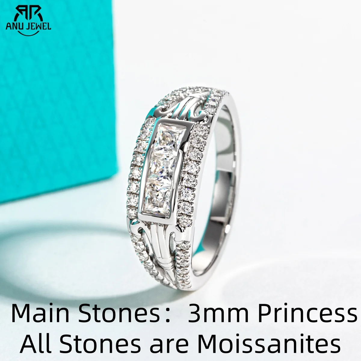 

valaJewel 3 мм принцесса D цвет муассанит римская колонна ретро кольцо обещание стерлингового серебра 925 пробы обручальные кольца для женщин мужчин ювелирные изделия