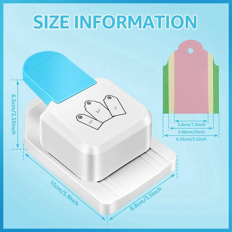 3-In-1 Craft Tag Punch 1.5/2/ 2.5 Inch Paper Punches Making Scrapbooking Craft For Crafting,For DIY Projects Card