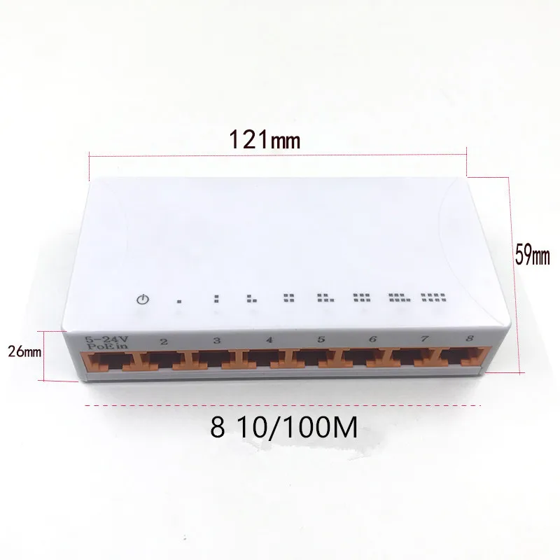 ZU 1PCS 100Mbps 8 Ports Mini Schnelle Ethernet LAN RJ45 Netzwerk Schalter Switcher Hub VLAN Unterstützung HEIßER VERKAUF