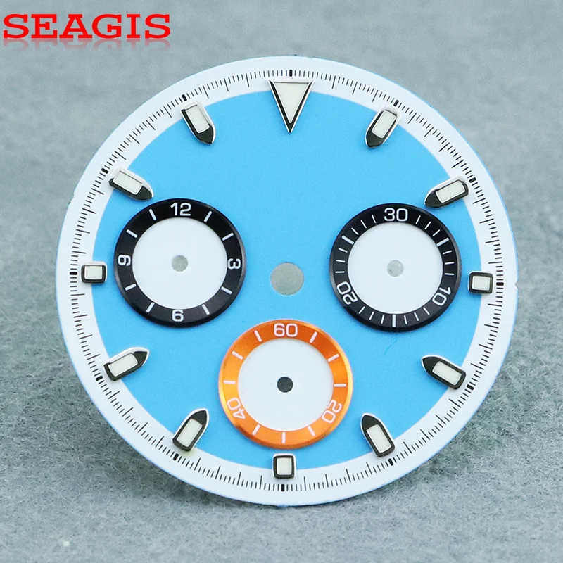 28.5mm 4130 Dial, 4130/4802 Movement Multifunctional Chronograph Suitable for 38.0mm Carbon Fiber Case Custom Logo.