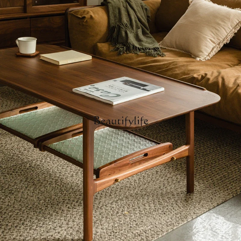 

yj57 North American black walnut coffee table retro Nordic style modern simple light luxury tea table
