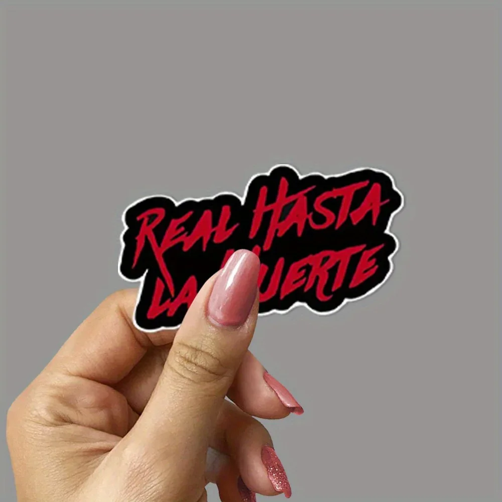 

4 шт./компл. жирная наклейка «Настоящий Hasta La Muerte» — яркая красно-черная графика для ноутбуков, автомобилей, мотоциклов — идеально подходит для испанской фразы
