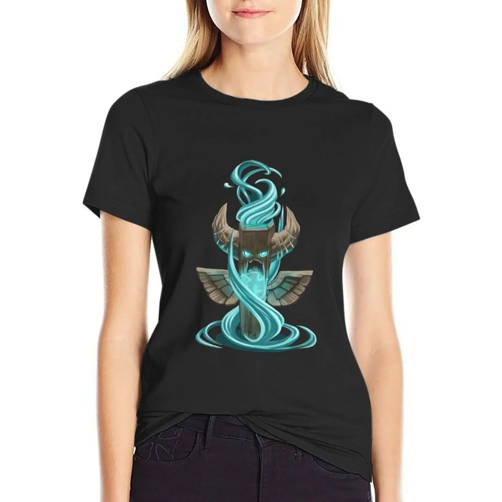

Resto shaman totem T-Shirt tops new edition funnys Short sleeve tee Women's cotton t-shirt