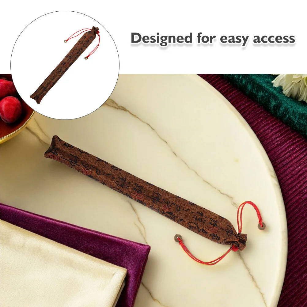 4 قطع من غطاء مروحة اليد الصينية برباط، حامي جمالي تقليدي لحقائب المجوهرات الصغيرة وغطاء مروحة السفر #5