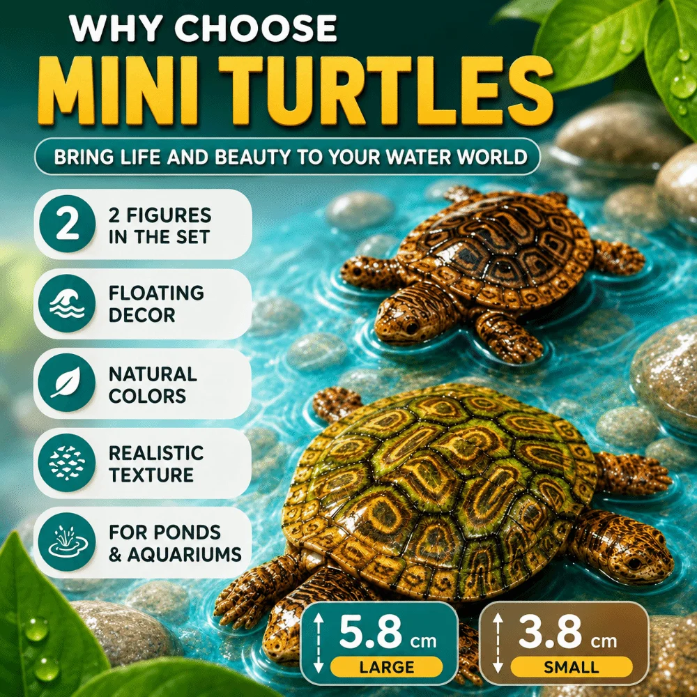 Floating Mini Turtle Statues Vintage Resin Turtle Miniature Turtle Decor Antique Feng Shui Ornament Aquarium Decor
