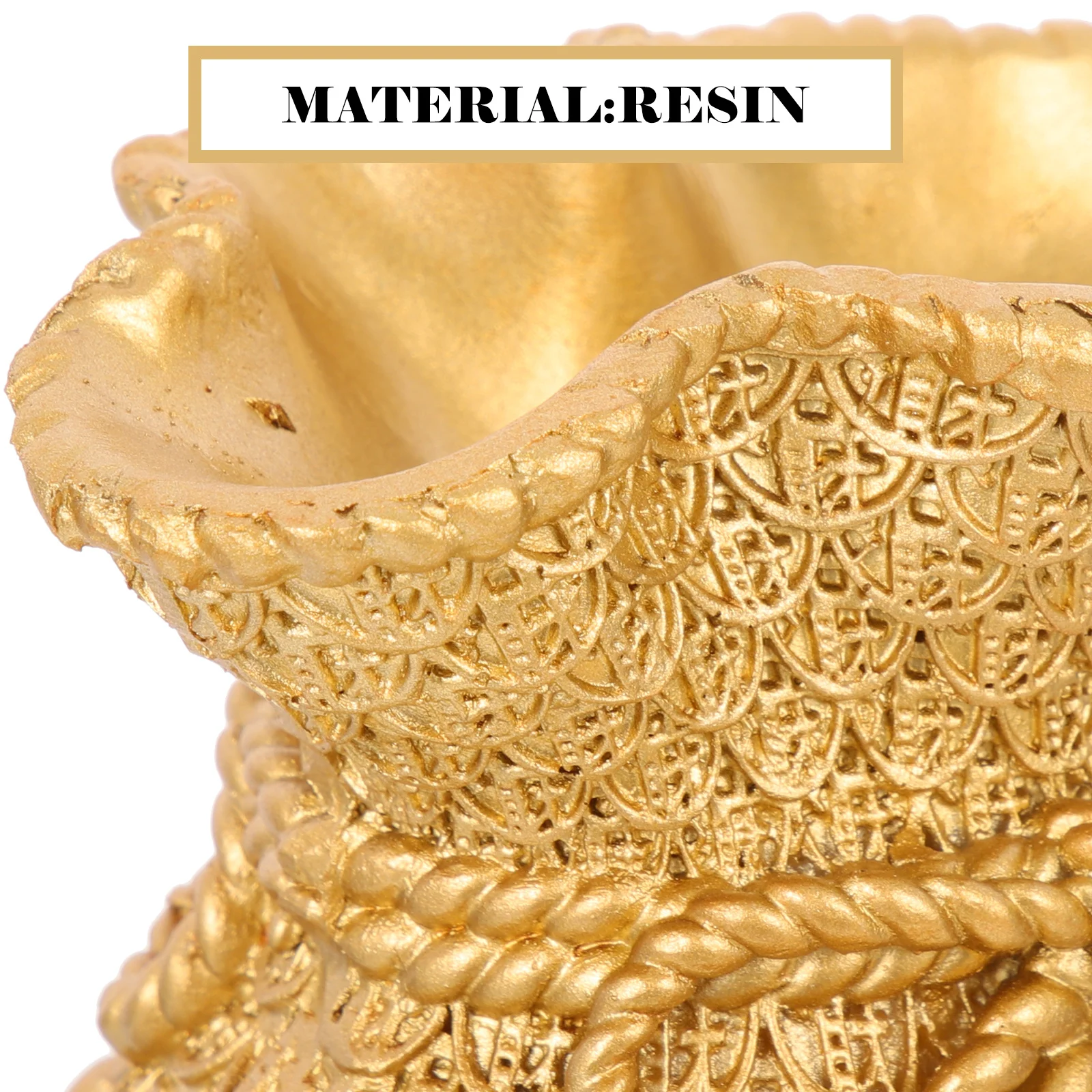 

Money Bag Floral Vase Resin Lucky-Bag Desktop Ear of Wheat Flower Arrangement New Year Decoration Resin Lucky-Bag Decor