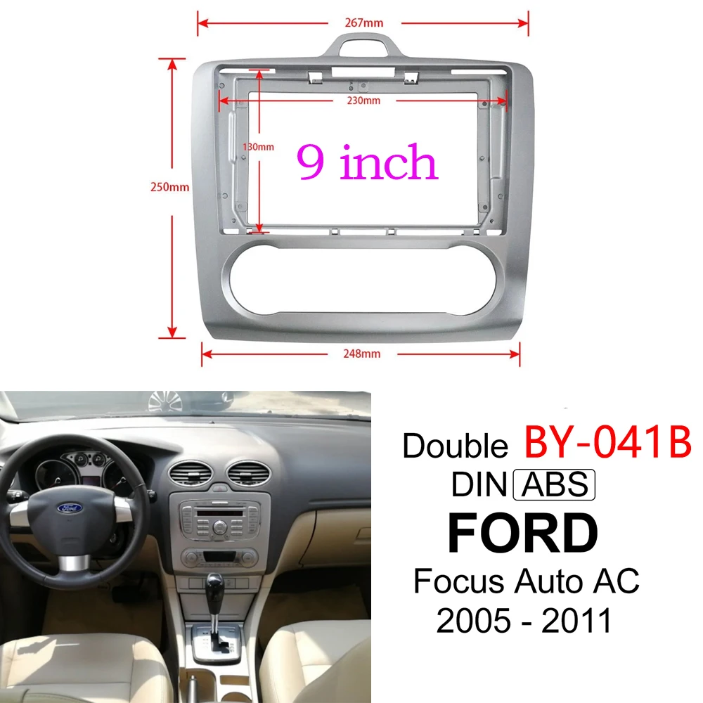 2 Din Car Radio Fascia Frame Fit for Ford Focus 2 S-Max 2005-11 Car DVD GPSPanel Dash Kit Installation Frame Trim Bezel Fascias