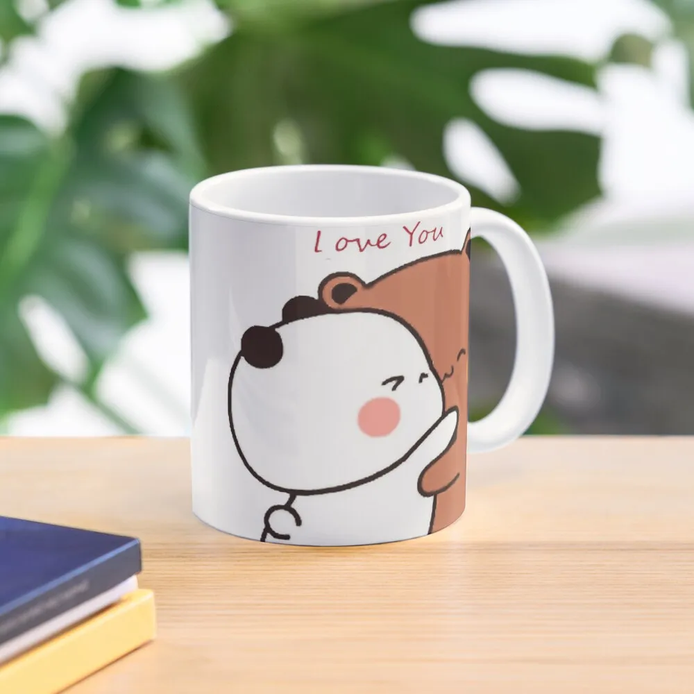 Panda And Brownie True Love Bubu Dudu C  Mug Image Handle Round Gifts Tea Design Cup Printed Picture Simple Drinkware Coffee