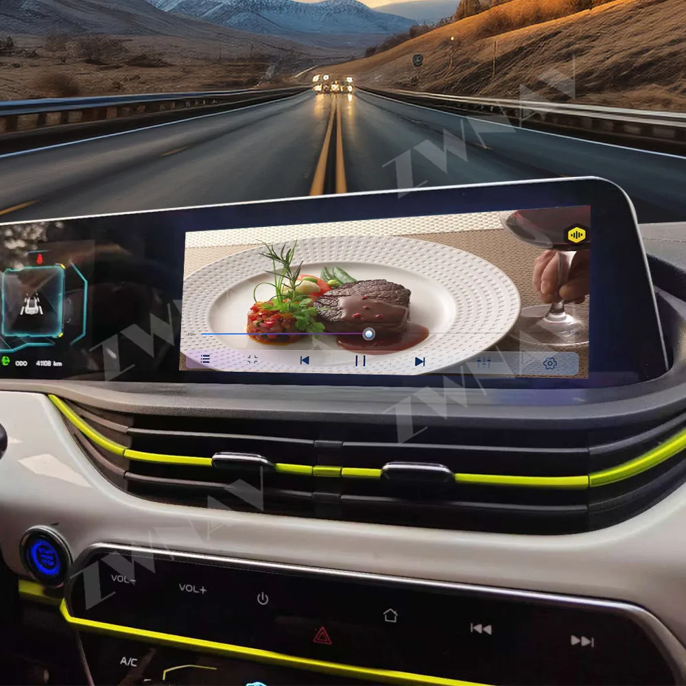 Tela dupla de 12,3” para Changan Benben E-star, sistema de navegação Android Auto, CarPlay, reprodutor multimídia, rádio, unidade principal sem fio.
