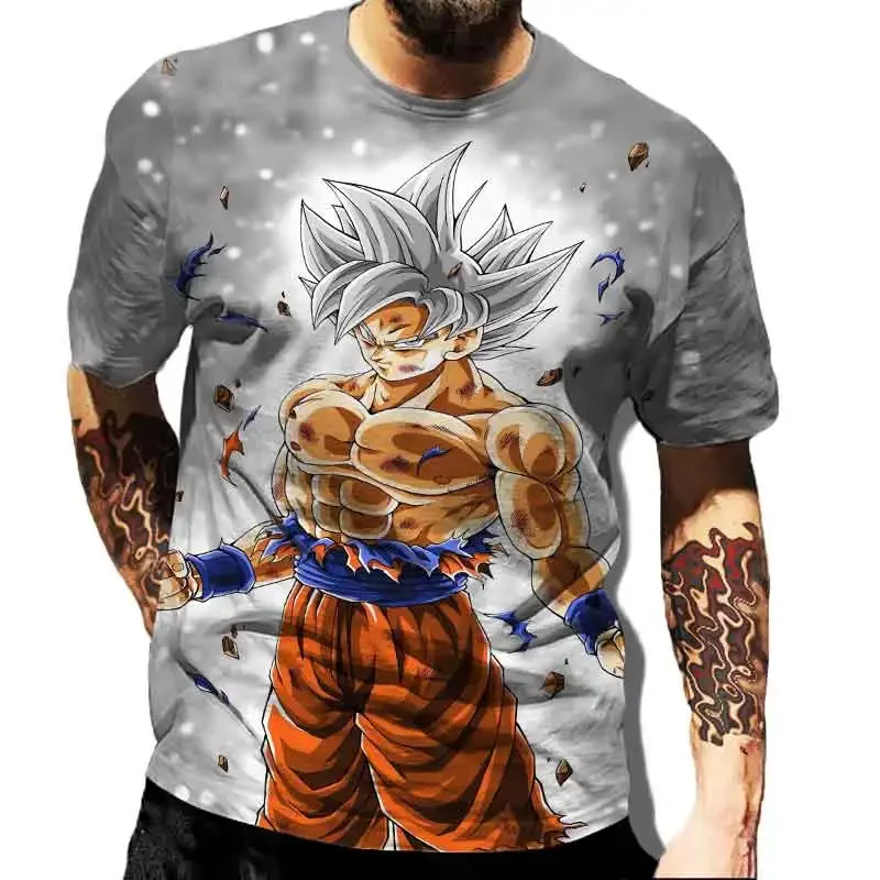 T-shirt à manches courtes Dragon Ball Anime pour hommes et enfants, t-shirt décontracté pour papa et enfant, vêtements d'été pour garçons