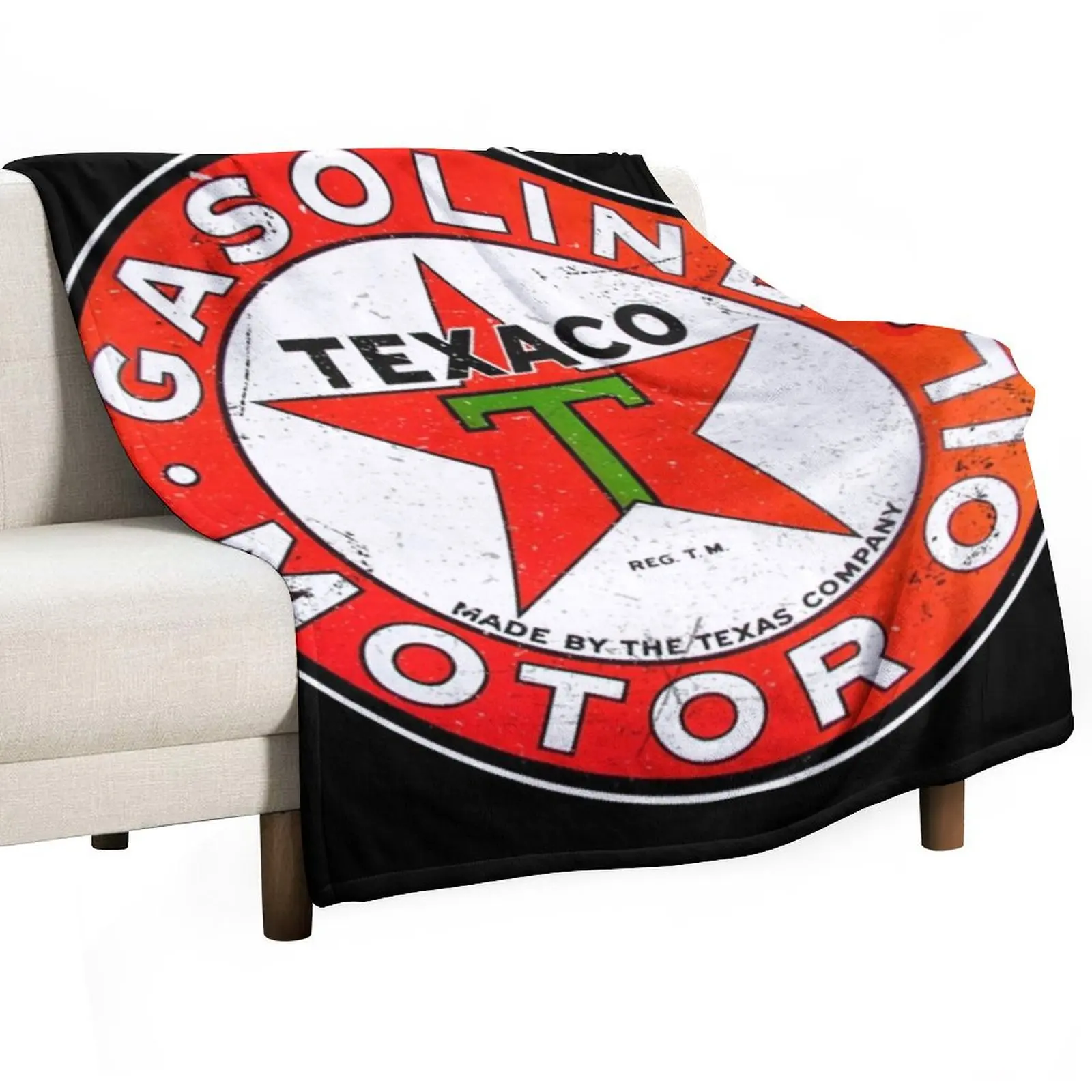 Texaco gasoline motor oil sign Throw Blanket wednesday Hairys Blankets