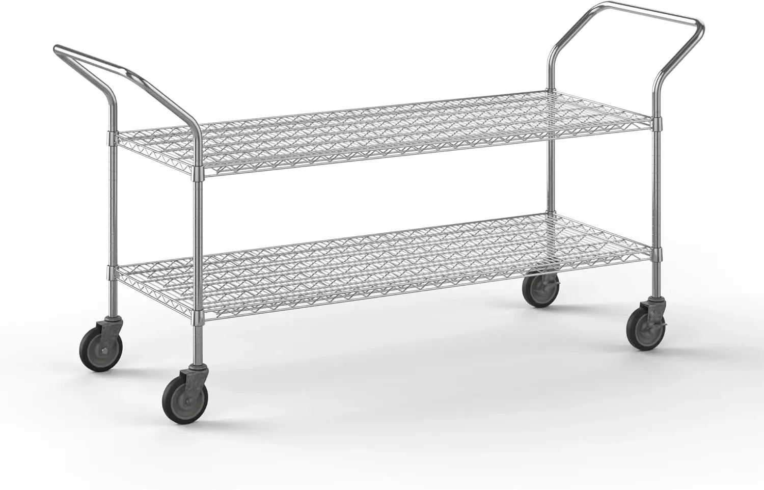 Heavy Duty Utility Cart  2-Tier NSF Commercial Storage Rack Mobile Unit  Storage and Mobility Solution for Your Business