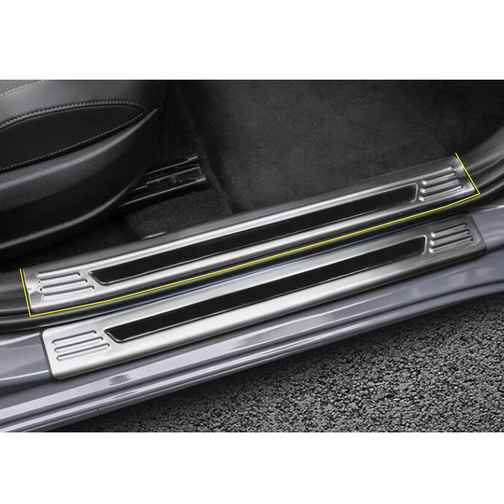 For Hyundai Elantra Avante 2020 2021 2022 2023 Car Cover Stainless Steel Pedal Door Sill Scuff Plate Inner Built Threshold 4pcs