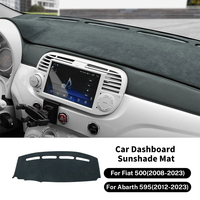LHD RHD For Fiat 500 2008-2023 Abarth 595 2012-2017 2018 2019 2020 2021 2022 2023 Flannel Dashmat Car Sunshade Mat Carpet Pad