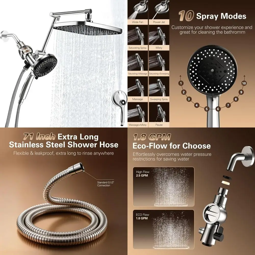 

12 High-Purity Filtered Shower System with Rainfall and Handheld Spray