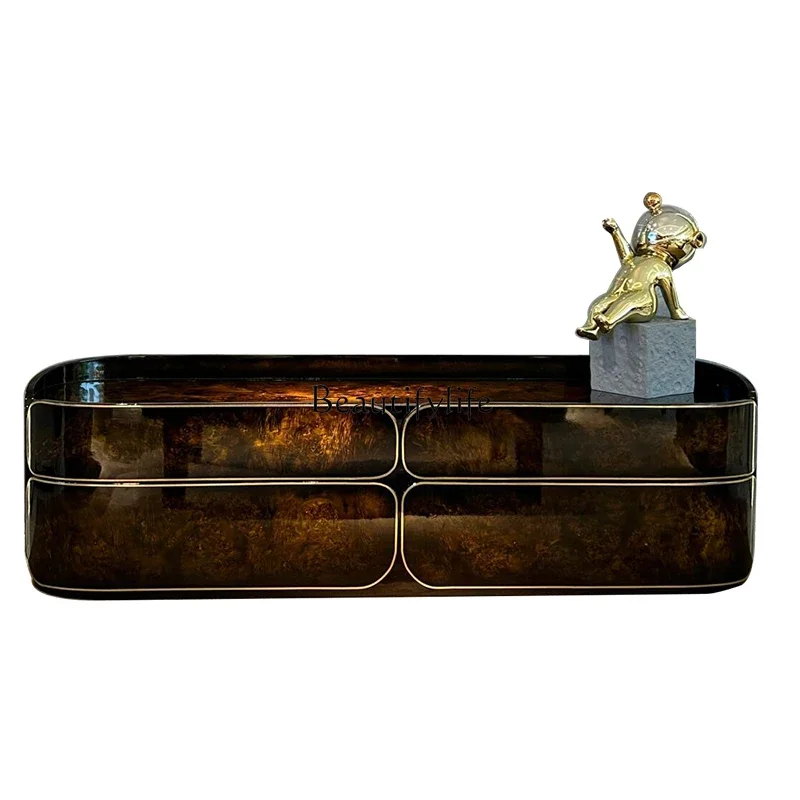 

ls 04Italian light luxury solid wood TV cabinet piano tree tumor baking paint high-end custom furniture