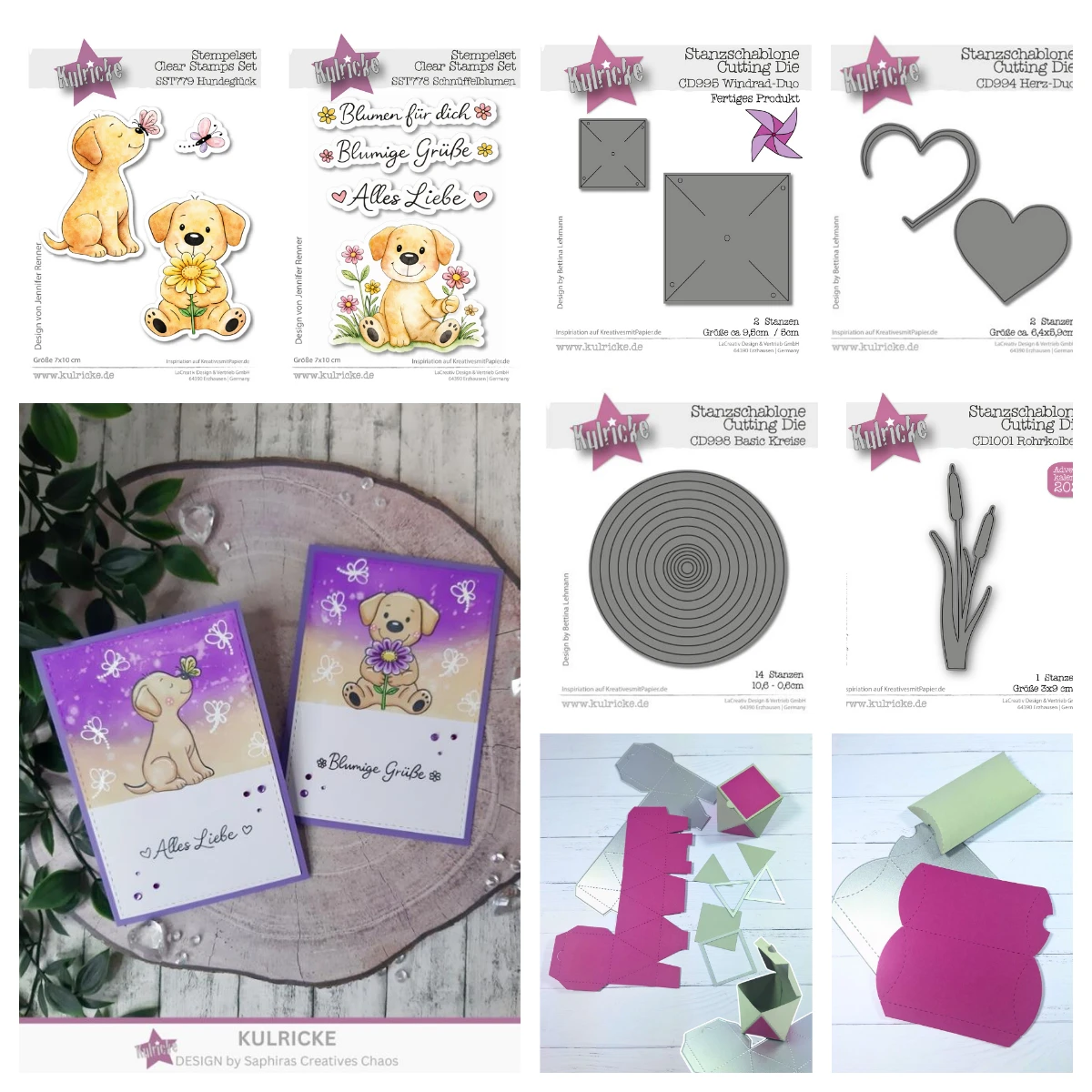 

2026 New Dies and Stamps Set Dog Luck Short Kiss Flower Pillow Fake Box Decorate Heart Duo Basic Circle Dies DIY Carft Scrapbook