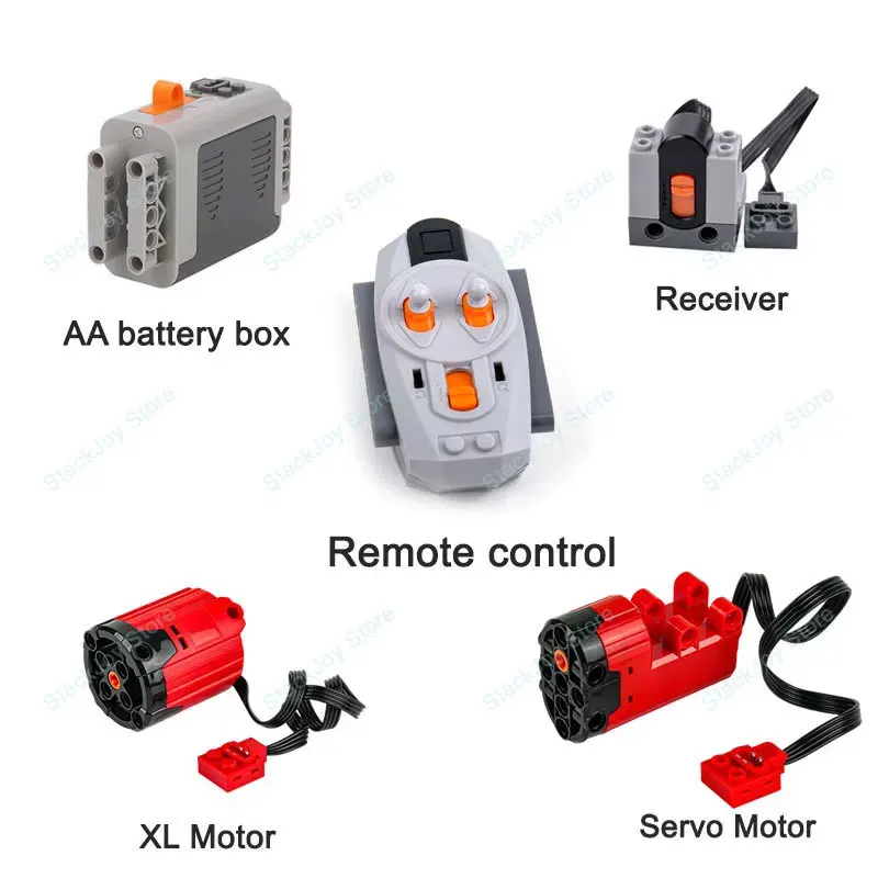 MOC Power Funktionen M/L/XL Motor Batterie Box IR Fernbedienung Empfänger für RC Auto Roboter Modell Bausteine technische Modifizierte Teile