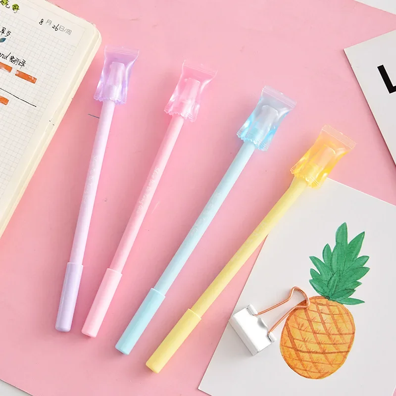 

50PCS/lot Korean Cartoon Simple Candy Color Neutral Pen Creative Cute Xiao Qingxin Gel Pen Student Stationery Supplies B