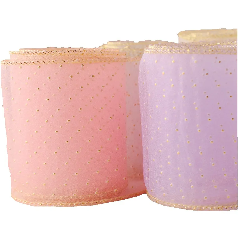 Nastro punteggiato dorato largo 7 cm, nastro per bordi a bolle artigianali fai-da-te per fiocchi per capelli/decorazione di scarpe/confezione regalo, 20 metri