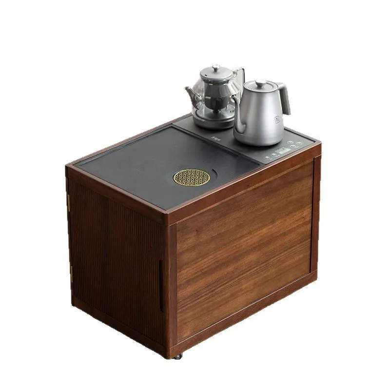 

Walnut small side cabinet, solid wood mobile, kettle integrated bay window small side few